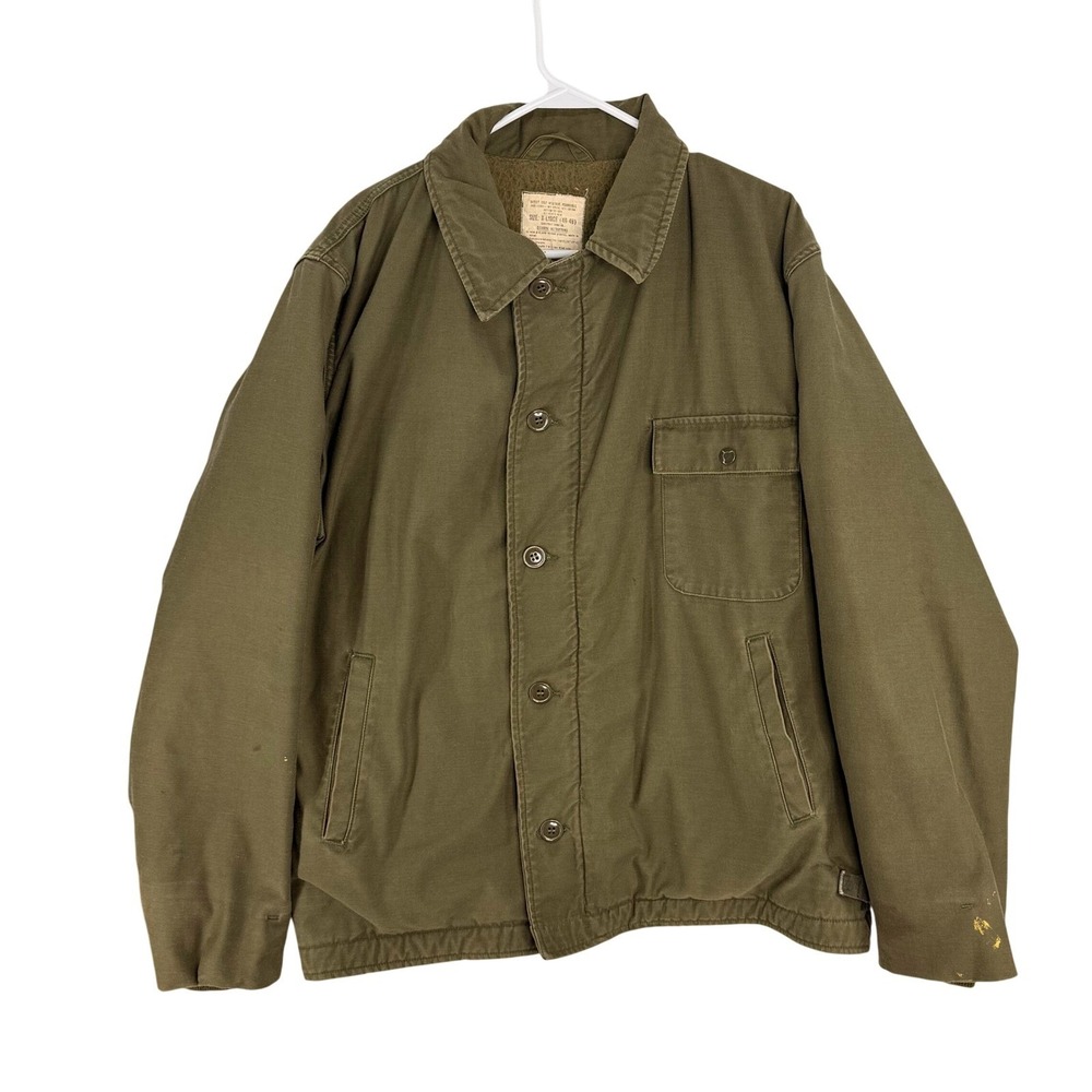 Vintage 1982‎ A-2 Deck Jacket USS Bergall Submarine Cold Weather XL 46-48
